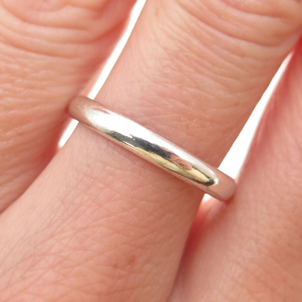 925 Sterling Silver Vintage Classic Wedding Band Ring Size 7.75